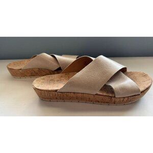 Korks by Kork Ease Joly Sandals Cross Strap Slip On Beige Bone Q38402 Womens 10M